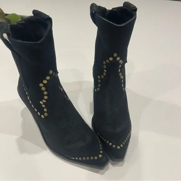 Zadig & Voltaire Cara High Suede studded ankle boots  New - Picture 6 of 13